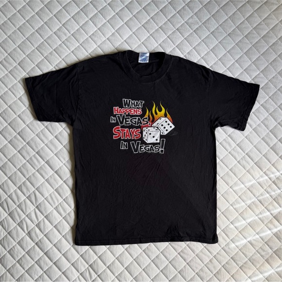 American Vintage Other - Y2K Graphic "What Happens In Vegas Stays In Vegas" Travel T Shirt Sz L Grunge‎